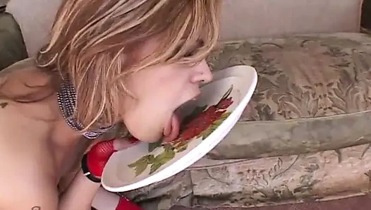 Hot girl gets massive cocks inside her tight holes after sucking them