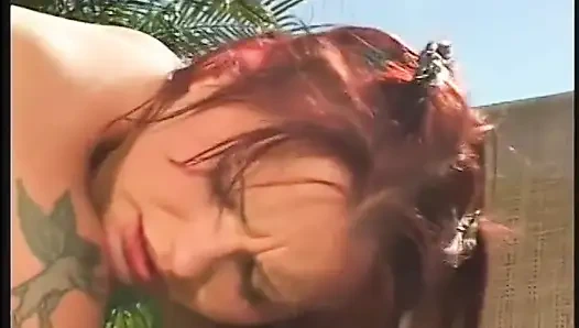 Black dude fucks a sexy redhead up the crapper