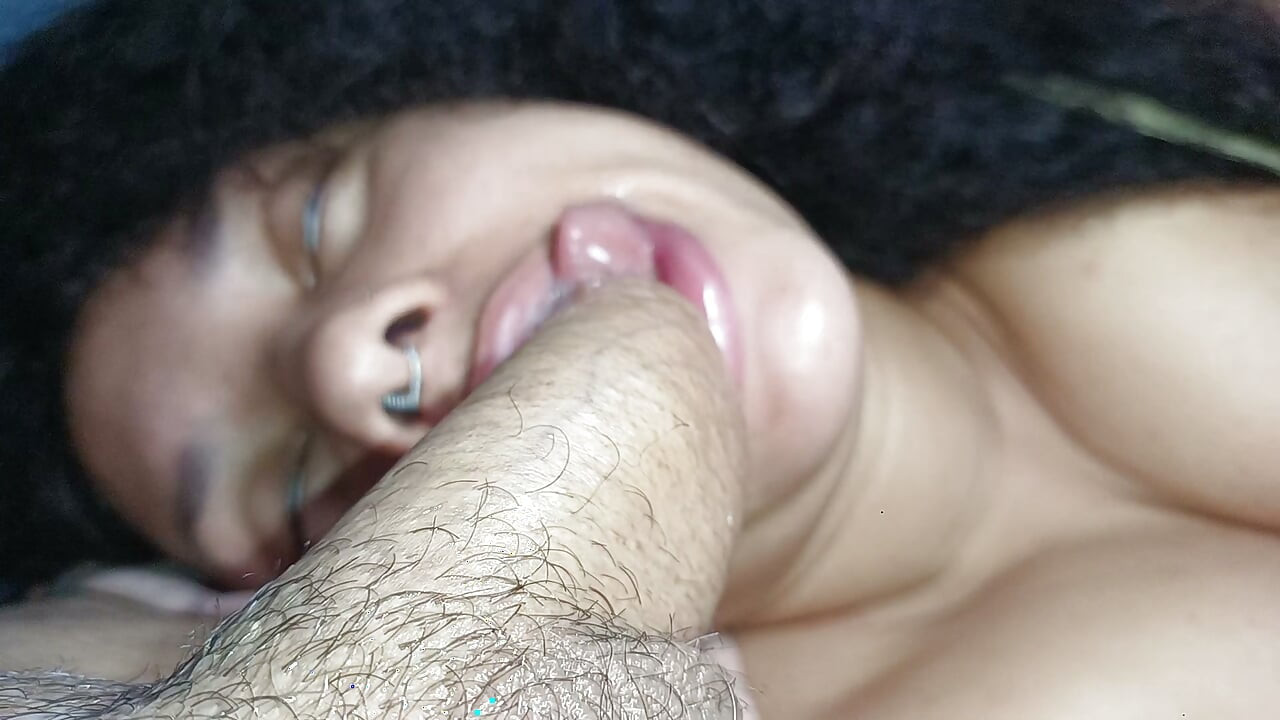 Surreal POV Close-up: Two massive loads slowly overflowing from her mouth-1.She swallows,2.Facial.