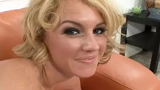 Happy Blond MILF Sucks His Cock and Gets Fucked