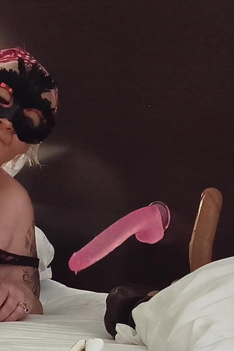 Pretty Little Mouth Gagging on Cock Stuck to the Headboard Pop Pop Pop