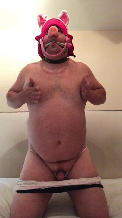 Piggy strip humiliation oink