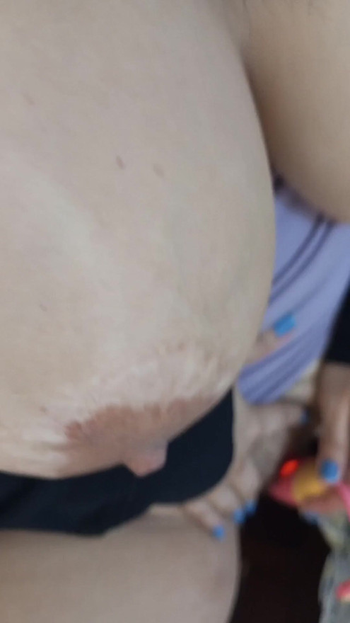 My stepbrother orders me to masturbate my fat, hairy pussy in front of him and makes me jerk off his cock. | Clip 3