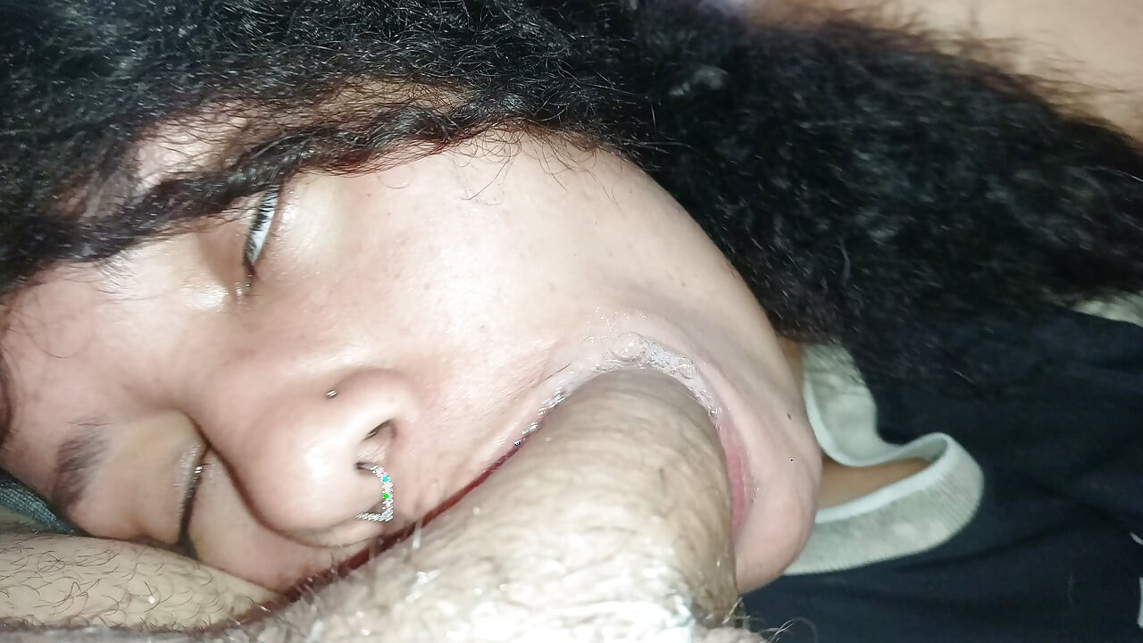 Beautiful POV of a creampie on a slut's face and lips.