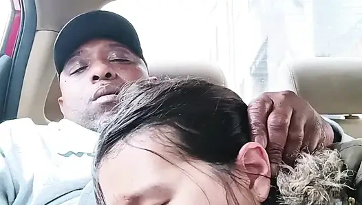 Asian Street Hooker Car Blowjob - Risky Roadside Deepthroat & Swallow & MILF