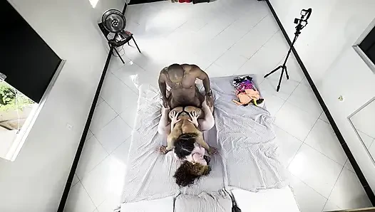 TWO LESBIAN GIRLS SUCK AND FUCK EACH OTHER IN FRONT OF ME I FUCK THEM BOTH