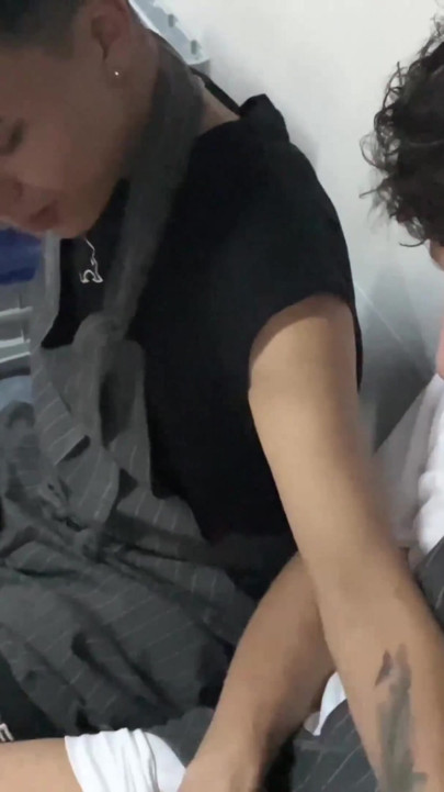 Submissive Latino in BDSM Cross Bondage, Ass Eating & Public Hotel Kitchen Sex | Clip 2