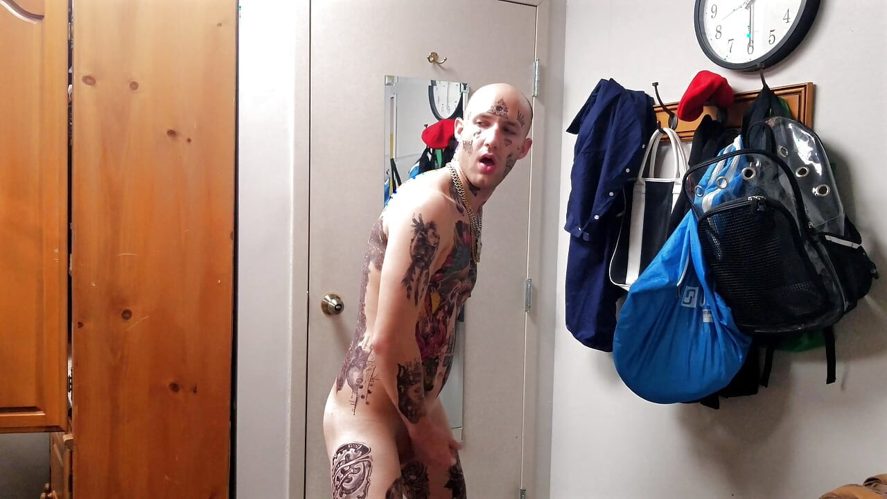 Face Tatted Dildo Fucking