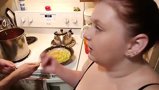 Sperma gekocht, 3 lauch chili mit Öl handjob