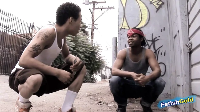 Two black twinks blow each other before fucking their tight asses on the couch