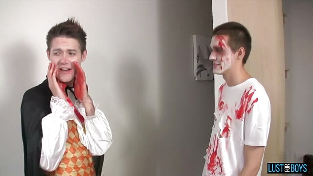 LustForBoys Halloween Trick Or Treat Threeway Jake Takes Two