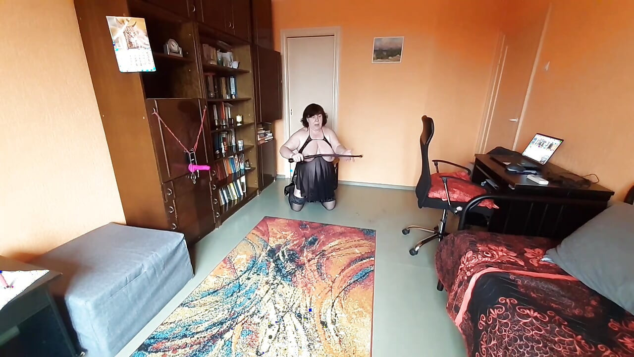 Fat slave vitgun is training for her Master's arrival, part 1.mp4