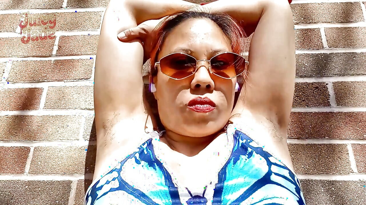 Showing off My Sweaty Pits Out on a Hot Summer Day. No Talking Just Showing off Armpits