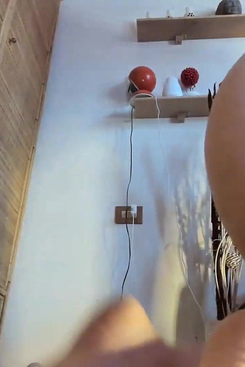 Oiled ass farts wearing a sexy red thong