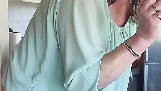 Enjoying my dildo while smoking
