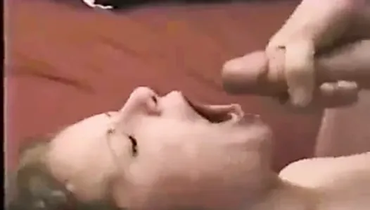 Jacking off on girlfriend's face