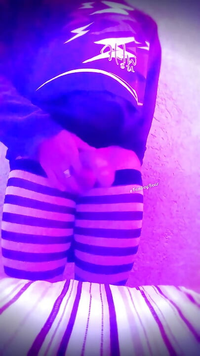 Cute Femboy in Skirt Jerks Off