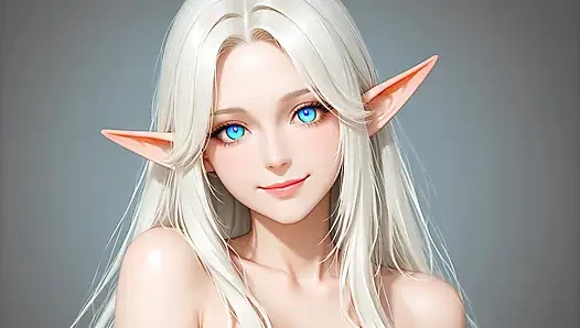 Lustrender slayt gösterisi: güzel çıplak elf çerçeveli kuş tüyü çizgi sanatı - ai video