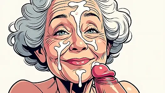 Retro-gesichtsbesamungen im cartoon-stil