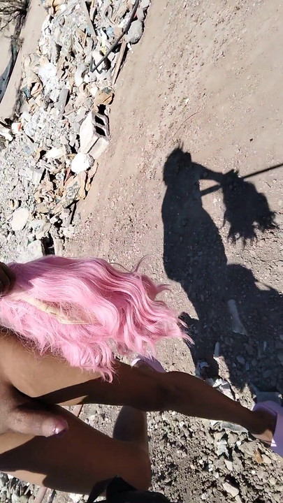 Jaw-dropping moment from "Cute hot slut in minidress can't stand it and gets naked in public but discovers man watching her"