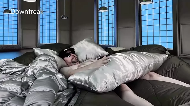 Humping Satin Pillows and Down Jacket