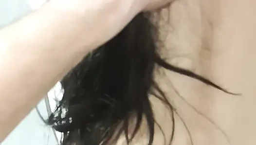 They positioned Miss Mahi in a doggy-style pose in front of the mirror and fucked her