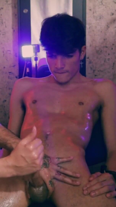 Jaw-dropping moment from "Cum Control Camilo Brown Giving Intense Oil Handjob To Hot Twink"