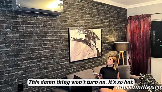 Мой отчим поправляет кондиционер и в конечном итоге трахает меня, пока мамы нет дома