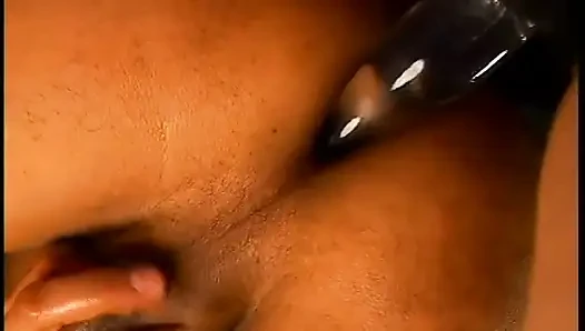 Horny girl and guy share a cock in threesome