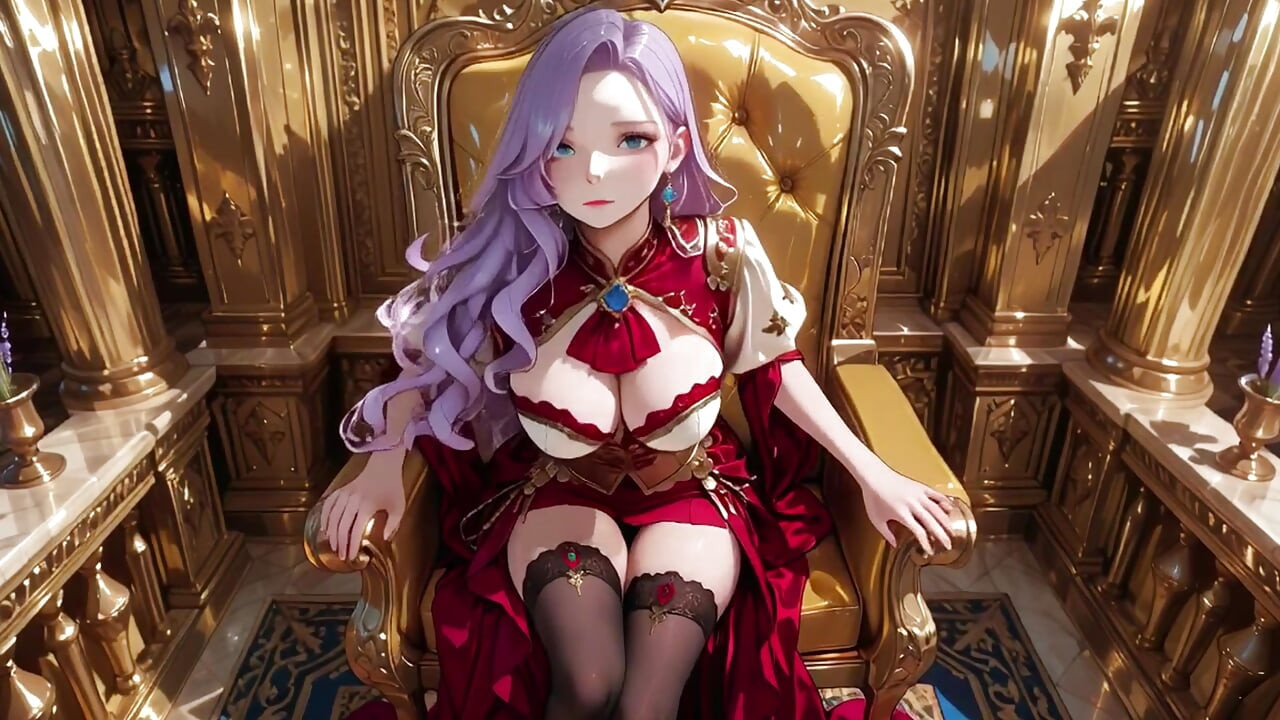 Lazy Coronation on the Golden Throne, Red & White Haute Couture is Insane!