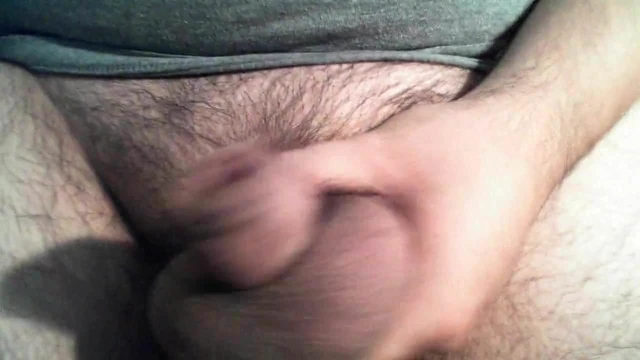 Stroking cock with my balls
