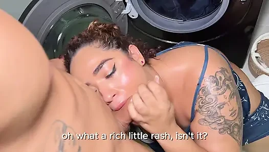 I Get Stuck in the Washing Machine, While My Stepson Fucks Me