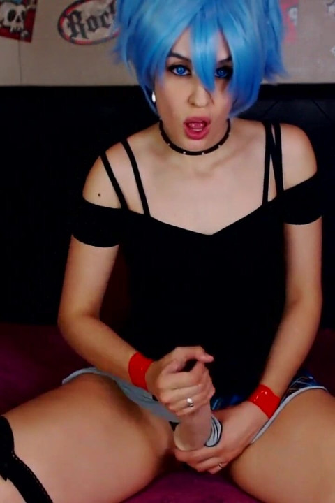 Cosplay. Futanari JOI with Huge Cumshot