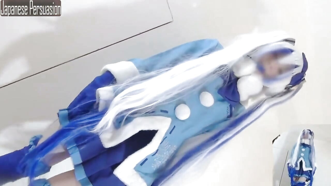 Att Miku Cosplayer återvänder Remastered - Snow Miku Onani and Sex Edition - Cam Work3