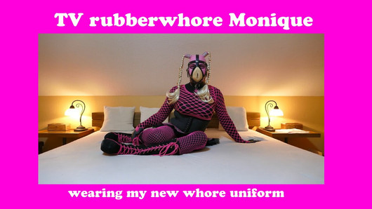 TV RUBBERWHORE MONIQUE - Wearing my whore outfit with facial cunt