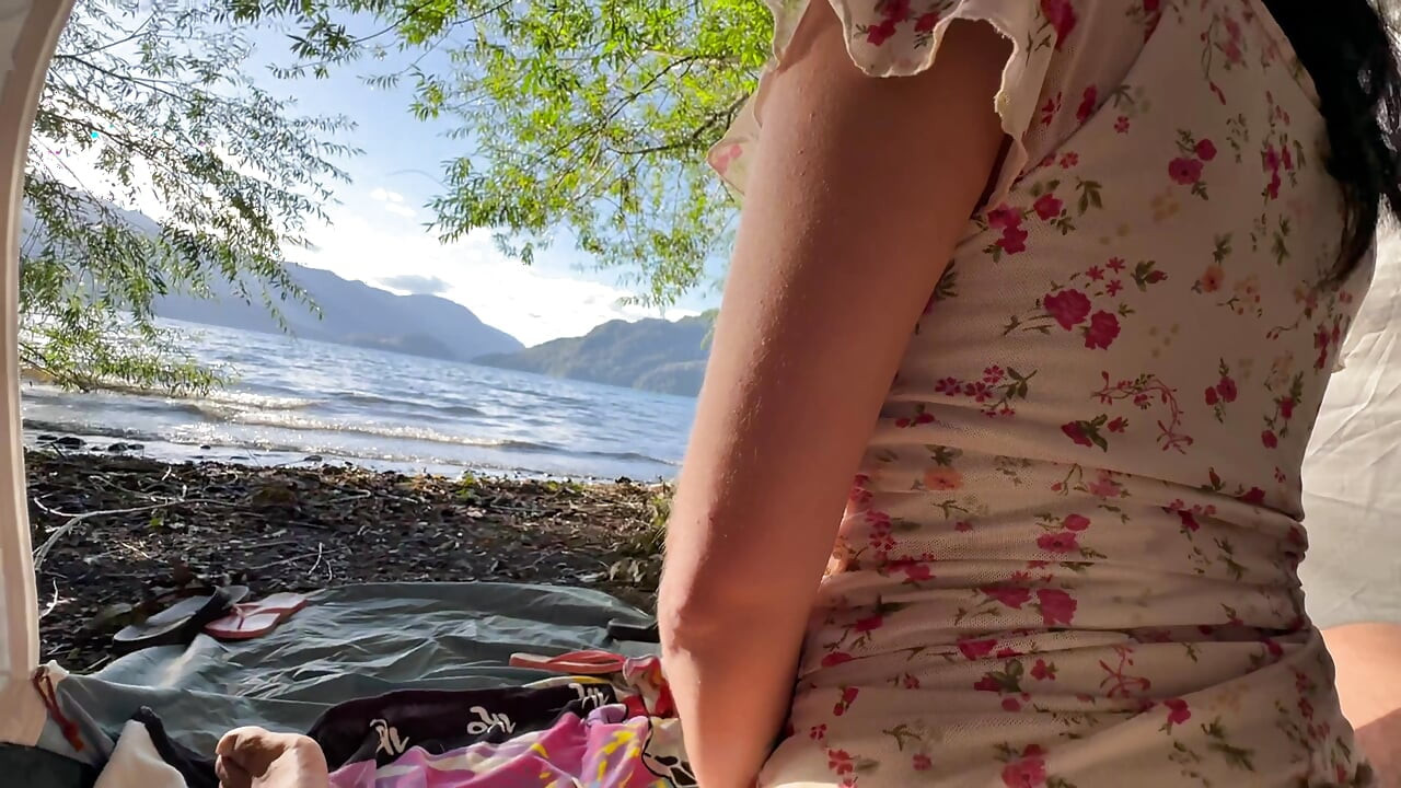 Lakefront afternoon, outdoor masturbations