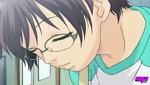 HENTAI PROS - грудастые красавицы рассеяют свои чувства, делясь диким тройничком со своим жестким соседом