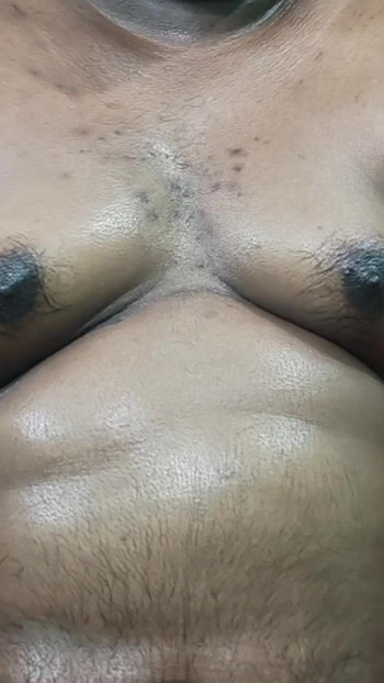 Boobs pressing using oil