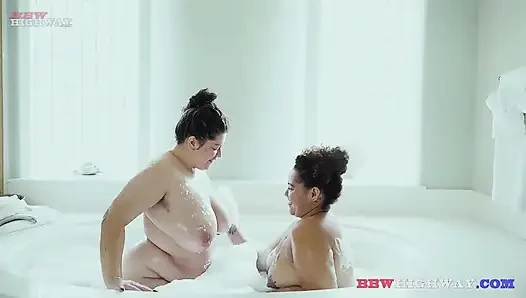 3 Chubby Girls Vs 1 Big Black Cock