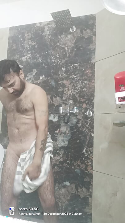 Indian Rajasthani desi man enjoy shower and masterbation show with neighbour police officer uncle daddy pakistani daddy teacher