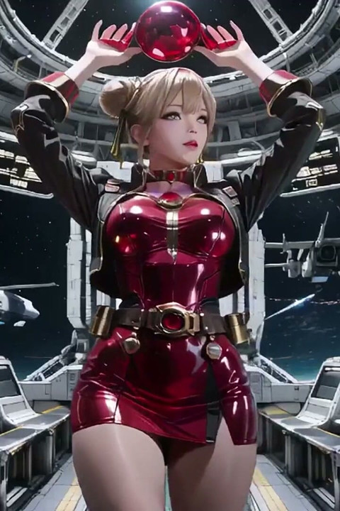 Starship Red Armor the Blonde Commander's Private Gaze!