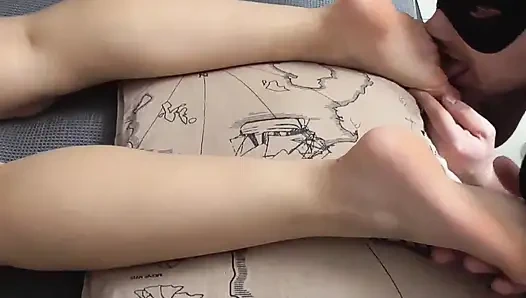 Foot orgy in the slave hierarchy