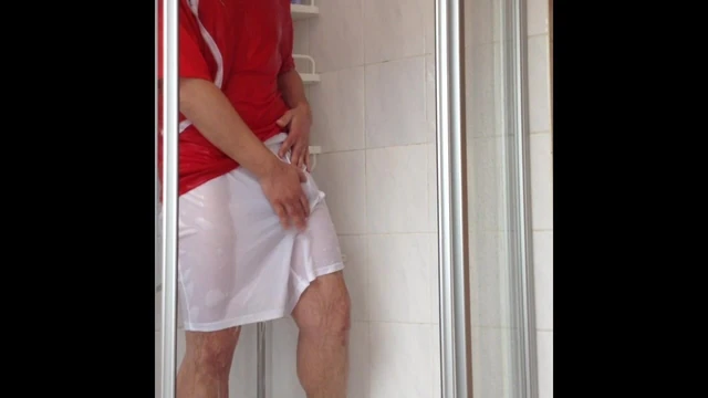 Getting horny in shower with sportswear