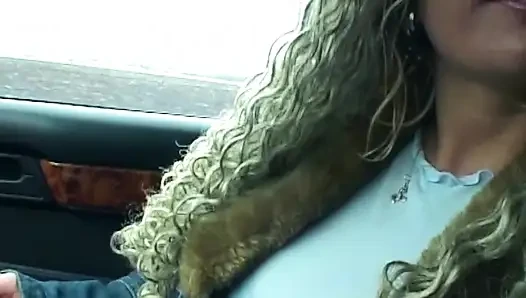 Pierced Pussy Dildo Stretch Squirting in The Car