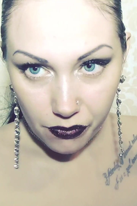 Brown glittery lips and sexy chocolate eating