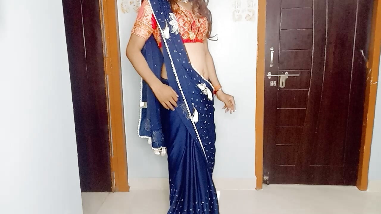 stepsister bra panty wearing sexy saree