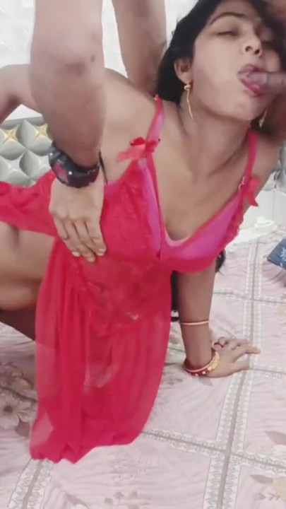 Desi Girl in Red Lingerie Hardcore Home Sex - Doggy & Missionary Fuck | Clip 1