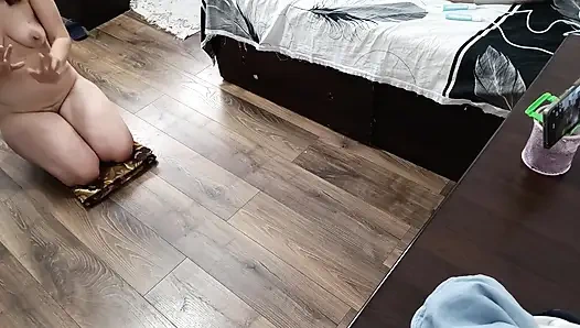 Sexy Wife Workout at Home Naked