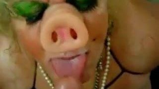 Piggy vive para cum