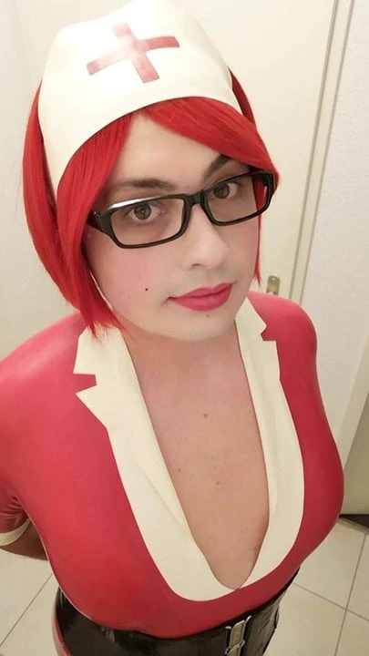 Crossdresser Latex Nurse & Corset